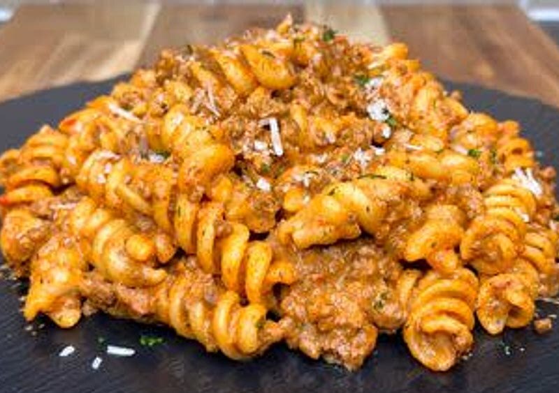 High Protein Creamy Beef Pasta